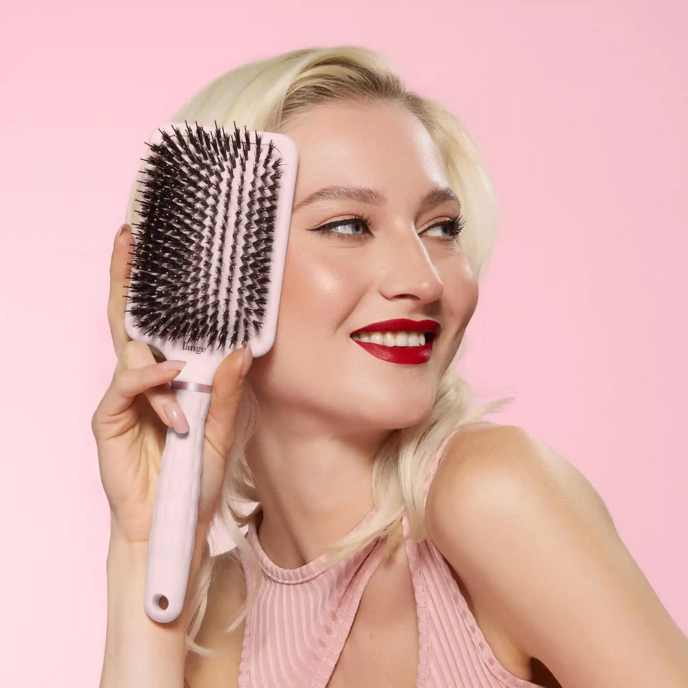 Alternative view of Detangling Paddle Brush - Nylon Bristles with Boar